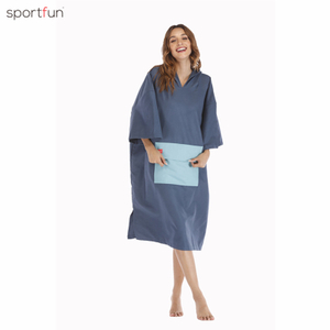 Blue Pocket Surfing Poncho