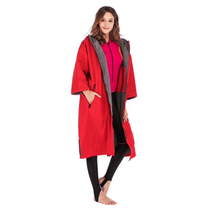 Red beach bathrobe